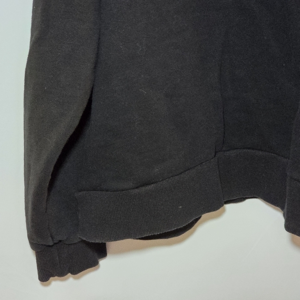 White Fox Boutique Black 1/4 Zip Popover Pullover Sweatershirt, sz L/XL - Picture 6 of 6
